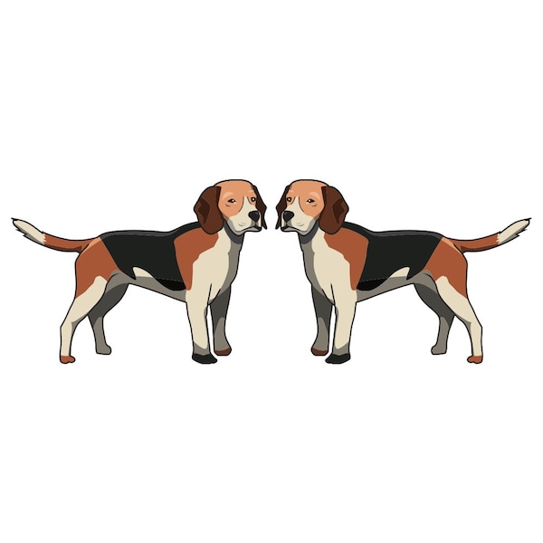 English Foxhound Dog Decal, Dog Lover Decor Vinyl Sticker